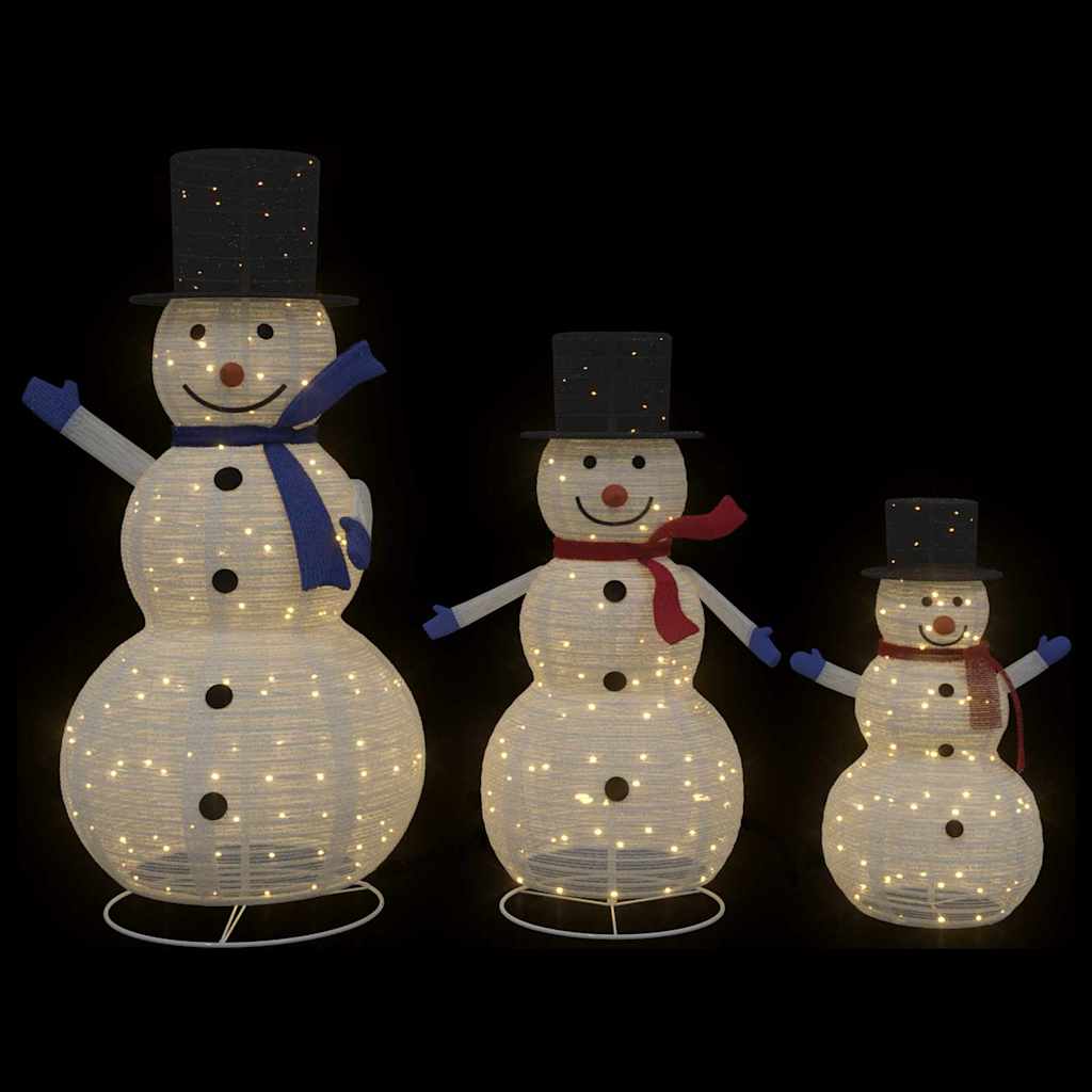 Christmas Snowman Family 3 pcs Warm White 81 x 60 x 125 cm